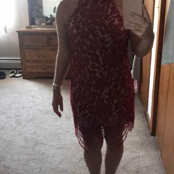 Red Lace Express Cocktail Dress - Picture 7 of 8